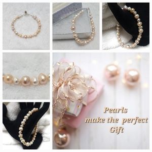 Genuine freshwater cultured Baroque pearl bracelet